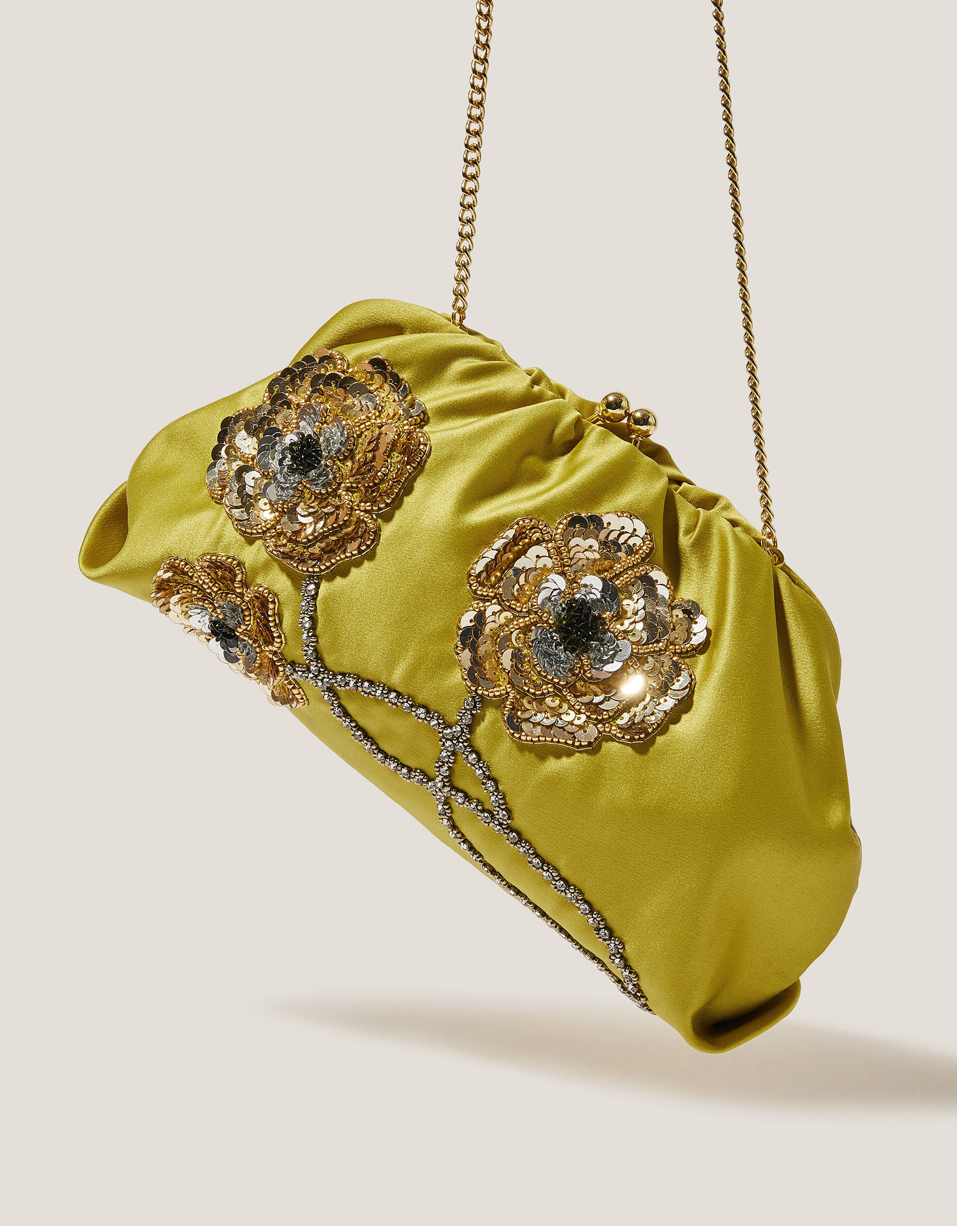 Sora Embellished Satin Clutch Bag | Monsoon (UK)