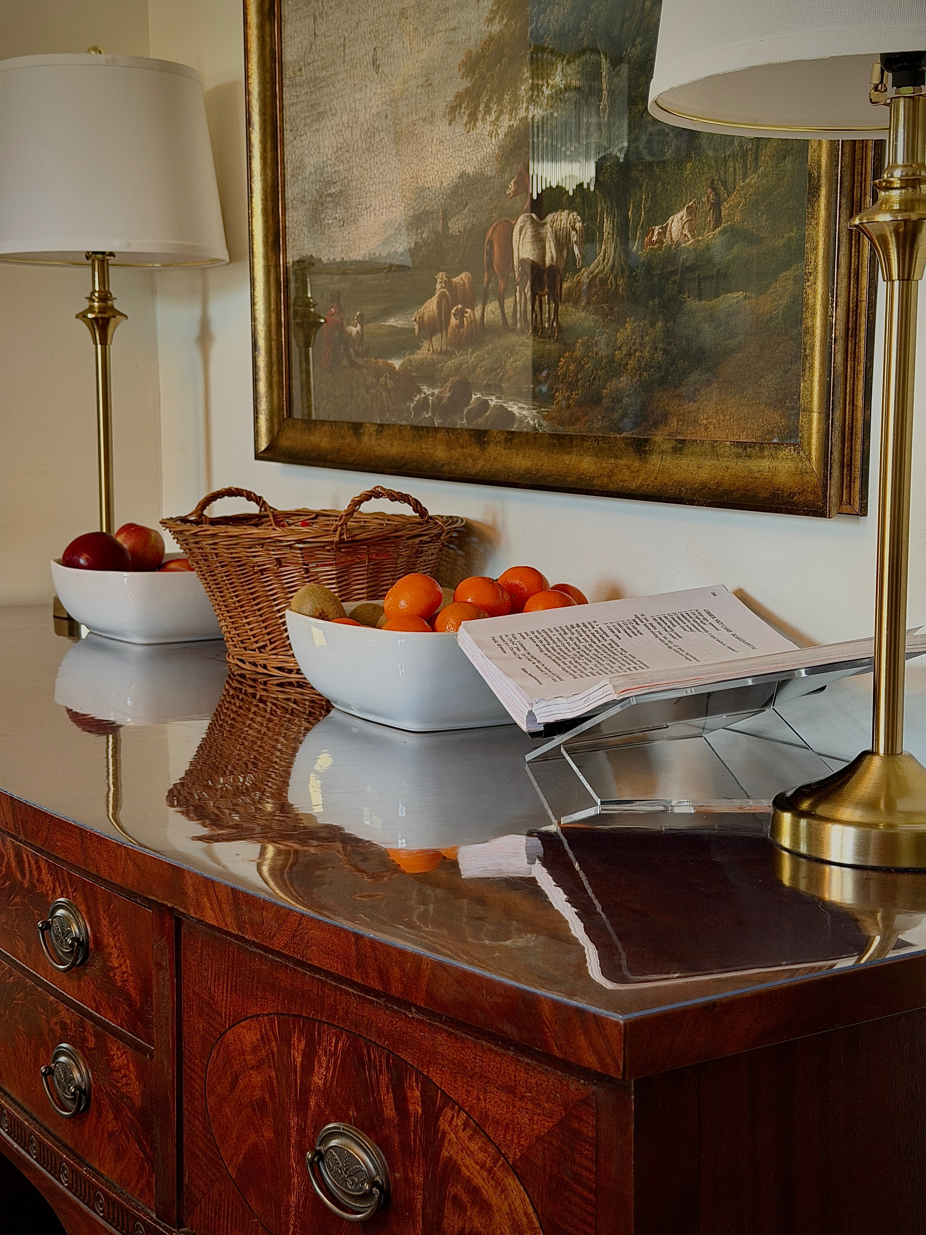 If you love classic interiors, this traditional sideboard styling moment is all about layered warmth and timeless detail.

Brass buffet lamps, equestrian artwork, woven baskets, white ceramic fruit bowls, and polished wood furniture create a collected estate feel that feels refined but lived-in.

This look blends heritage design with everyday functionality- perfect for traditional homes, classic dining rooms, or kitchen countertop styling.

Save this for traditional decor inspiration, Ralph Lauren-inspired interiors, and elevated home finds that feel expensive and timeless.

#liketkit #ClassicHomeDecor #TimelessInteriors 
#TraditionalHome #MaeveAndJames

Follow my LTK @Maeve&James on the @shop.LTK app to view this post and shop this look!

#LTKHome