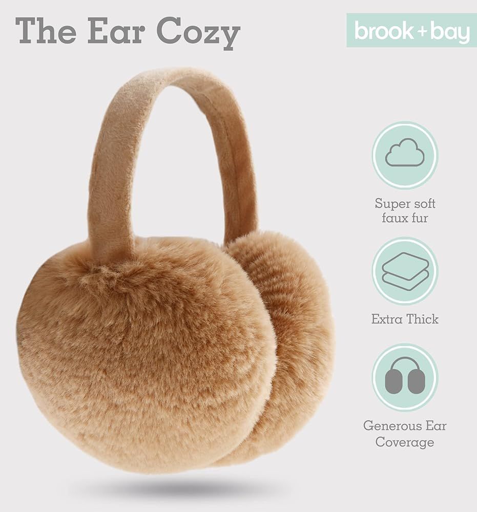 Ear Muffs for Women - Winter Ear Warmers - Soft & Warm Cable Knit Furry Fleece Earmuffs - Ear Covers | Amazon (US)