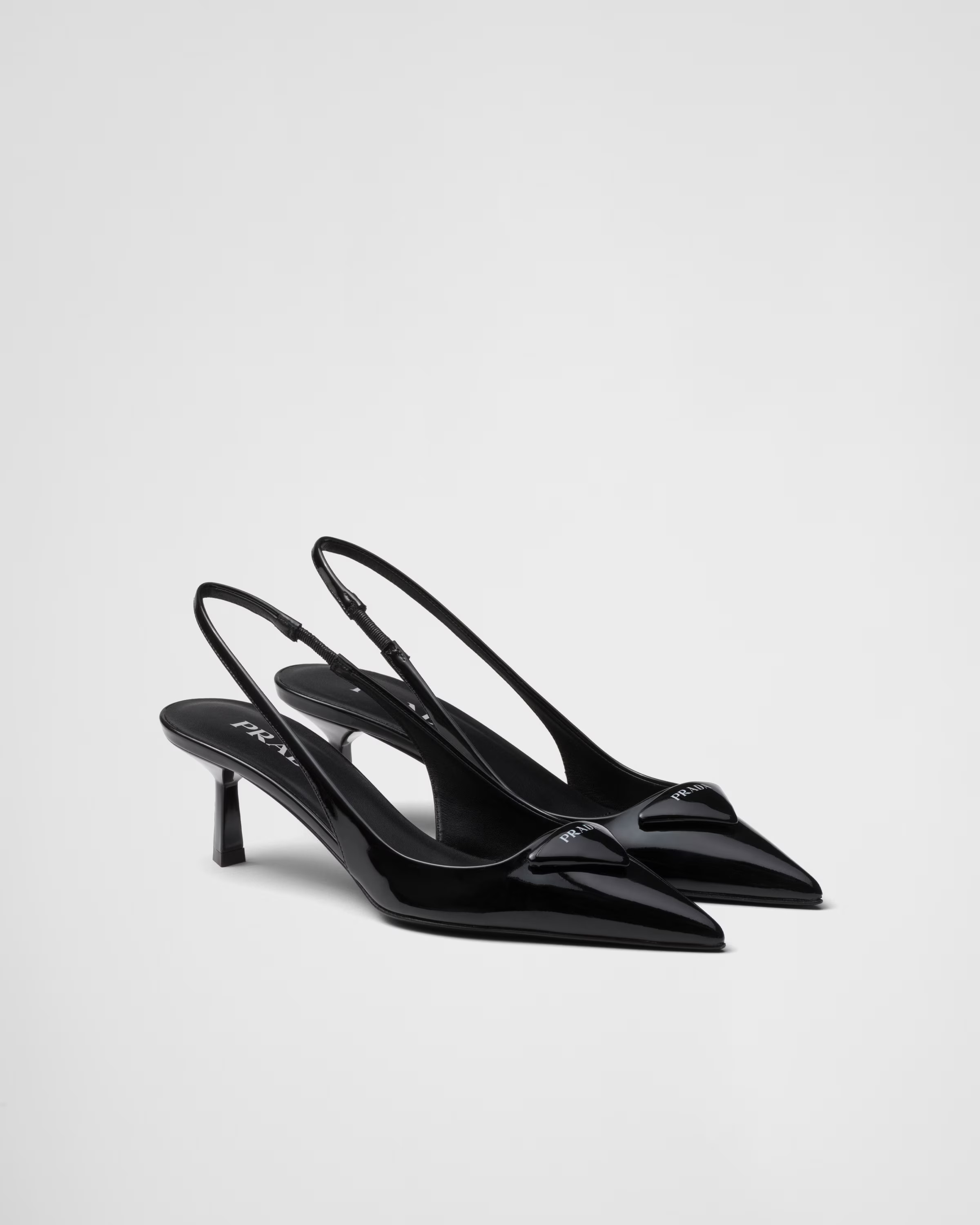 Black Patent Leather Slingback Pumps | PRADA | Prada US