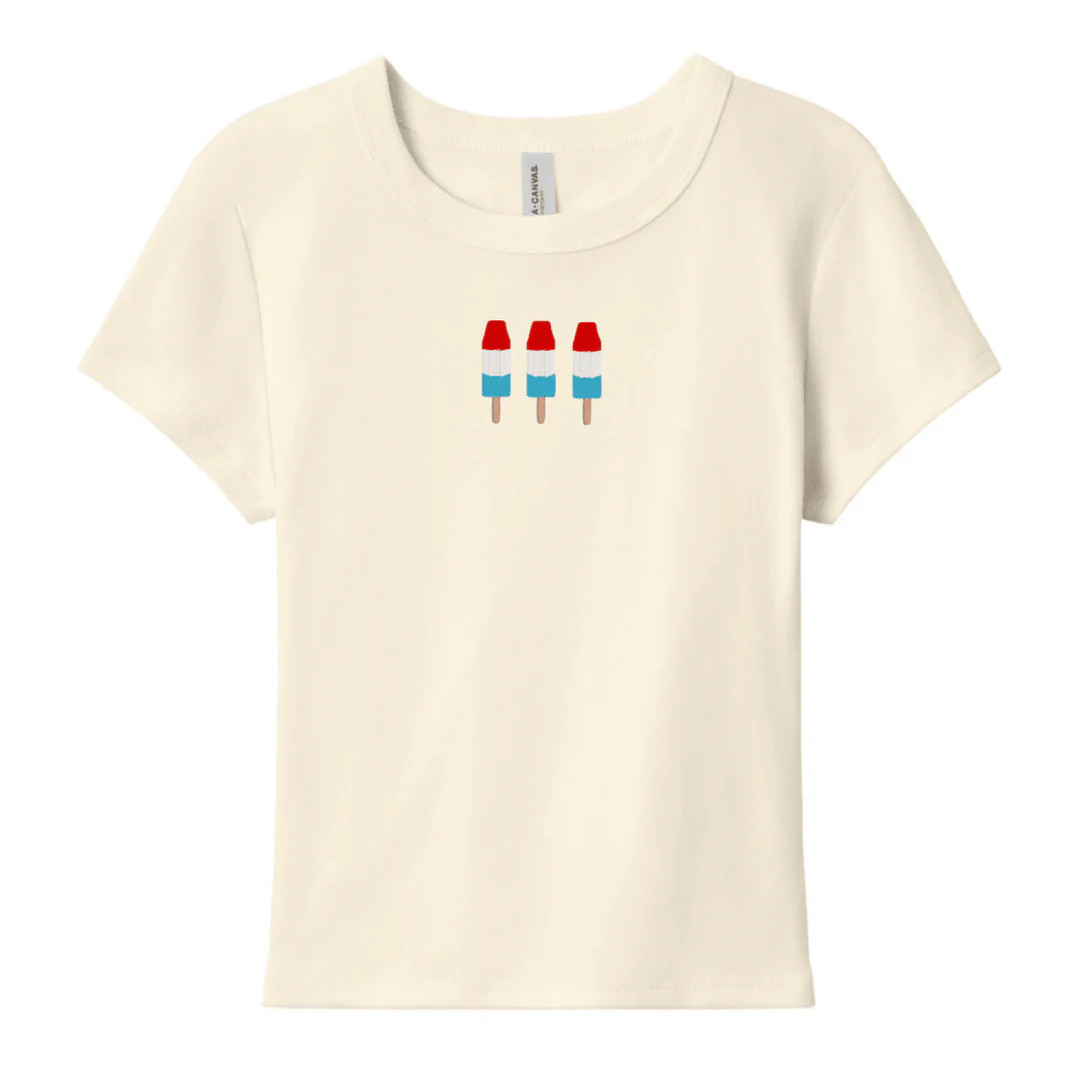 'Patriotic Popsicles' Embroidered Baby Tee | United Monograms