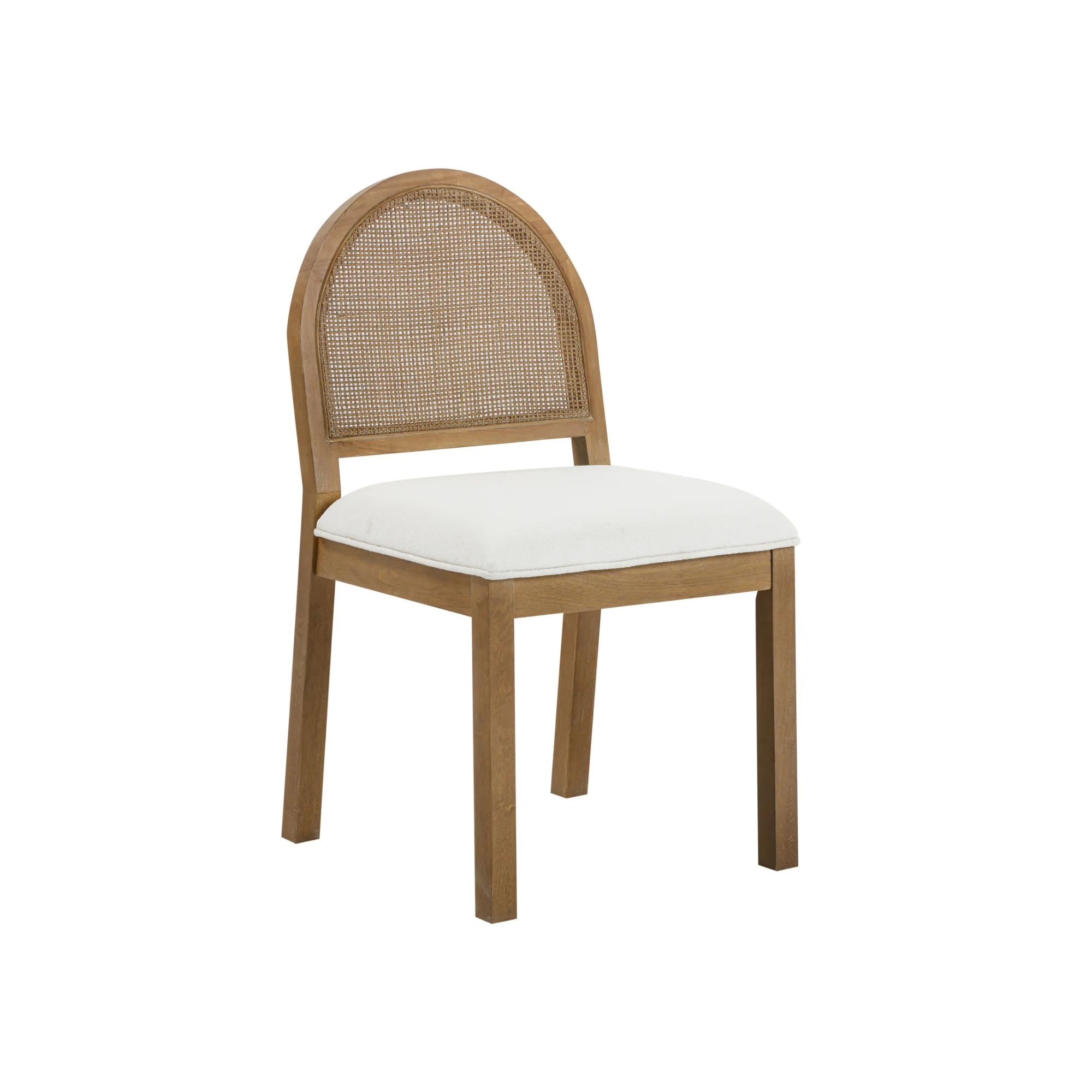 Nathan James Bailey 19 in. Boucle Dining Chair, Upholstered Side Chair with Natural Woven Rattan ... | Walmart (US)