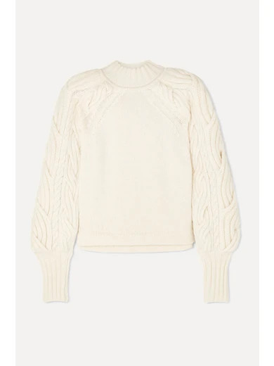 Cable-knit organic cotton-blend sweater | NET-A-PORTER (US)