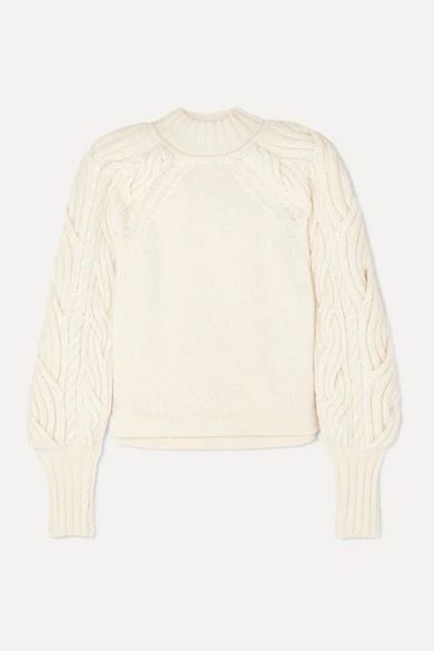Cable-knit organic cotton-blend sweater | NET-A-PORTER (US)