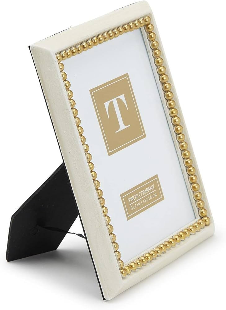 Two's Company Gold Beads 5" X 7" Photo Frame | Amazon (US)
