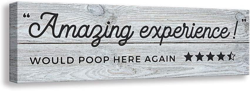 Funny Vintage Bathroom Canvas Wall Art | Rustic Bathroom Prints Decorative Signs Framed | Restroo... | Amazon (US)