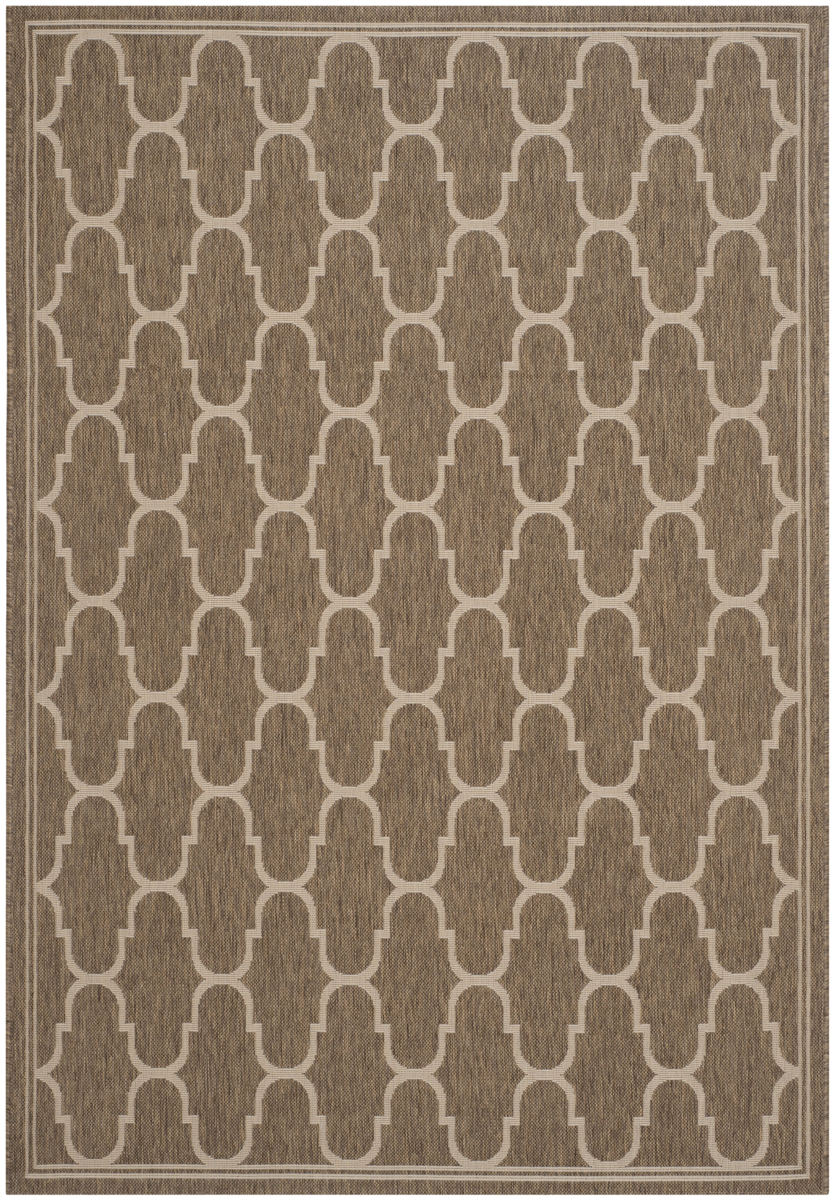 SAFAVIEH Courtyard Eustacia Geometric Indoor/Outdoor Area Rug, Brown/Beige, 5'3" x 7'7" - Walmart.com | Walmart (US)