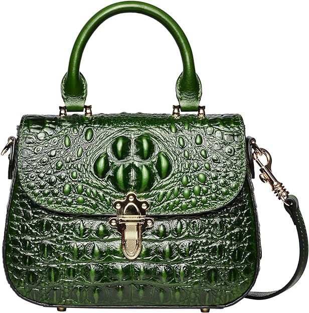 PIJUSHI Genuine Leather Crossbody Shoulder Bags for Women Designer Crocodile Purse Small Top Hand... | Amazon (US)