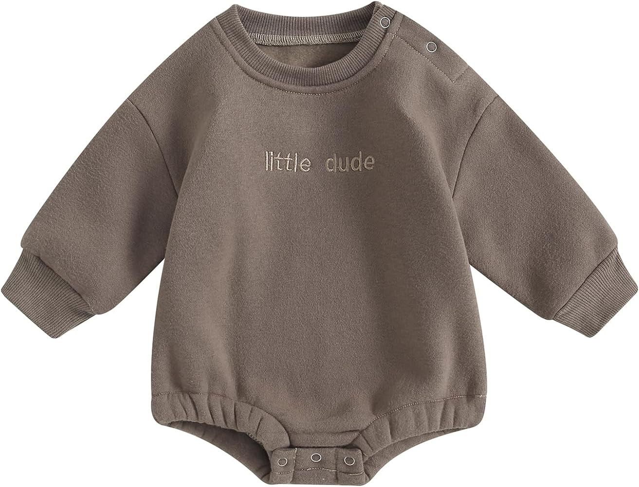 YOKJZJD Newborn Baby Boy Outfits Fleece Little Dude Bubble Romper Sweatshirt Long Sleeve T-Shirt ... | Amazon (US)