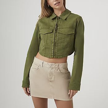 Forever 21 Corsette Corduroy Lightweight Cropped Jacket-Juniors | JCPenney