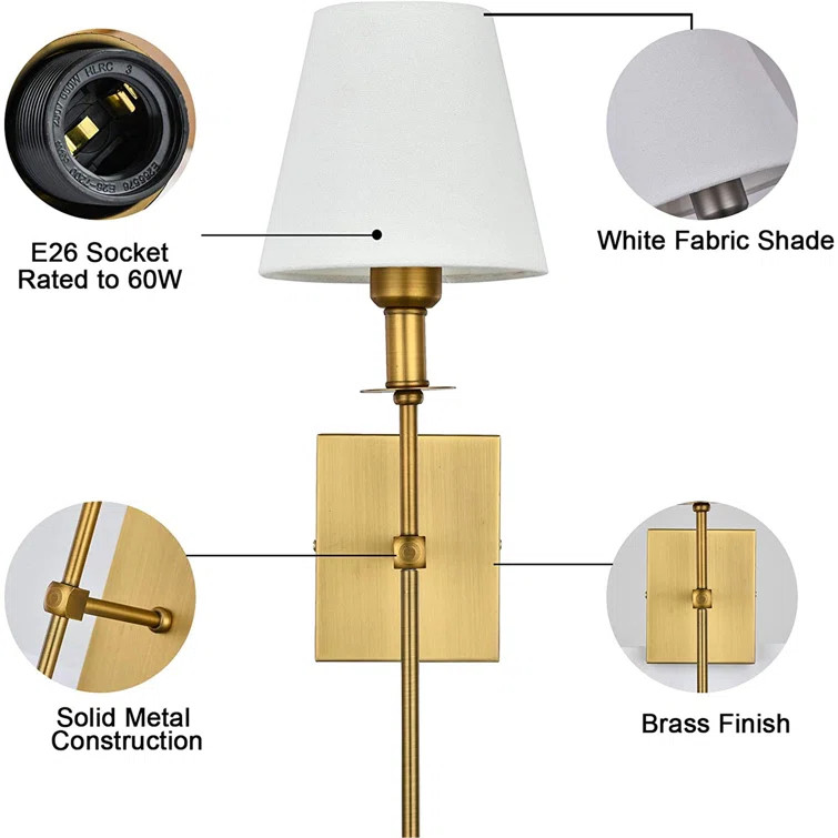 1 - Light Dimmable ‎Gold Wallchiere (Set of 2) | Wayfair North America