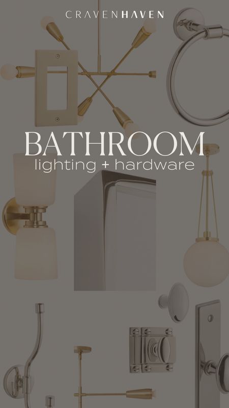 Shop all of the rejuvenation pieces I’m mixing and matching in my bathroom remodel! All lighting / electrical / plumbing will be aged brass and all hardware / mirrors in will be polished nickel

#LTKHome
