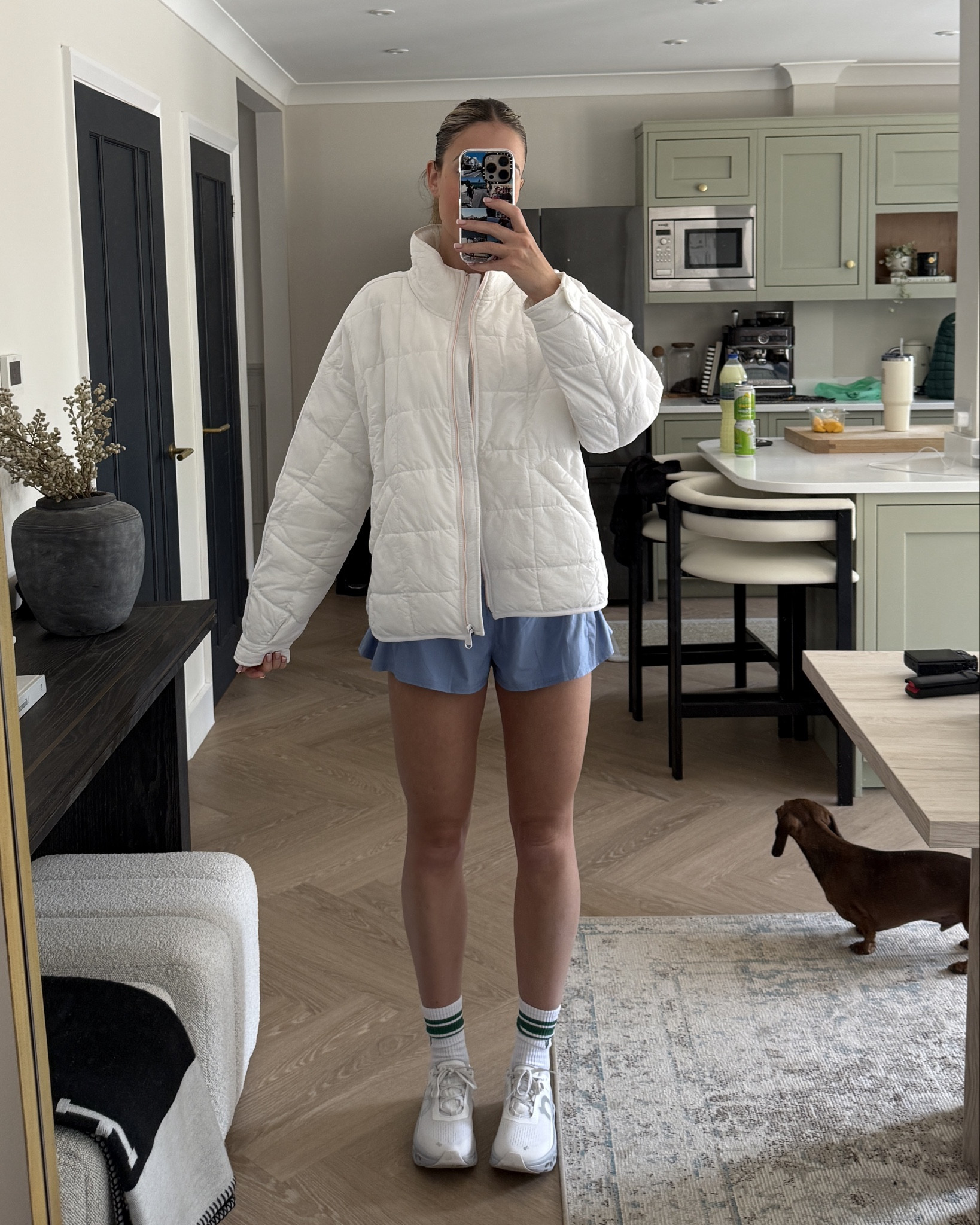 spring running outfit 💙🦋✨🏃🏻‍♀️ my fave shorts!! Size XS. I have a M jacket on for it to be oversized, it’s the perfect spring jacket!! Free people, running, activewear, workout, gym 

#LTKfitness #LTKspring #LTKuk