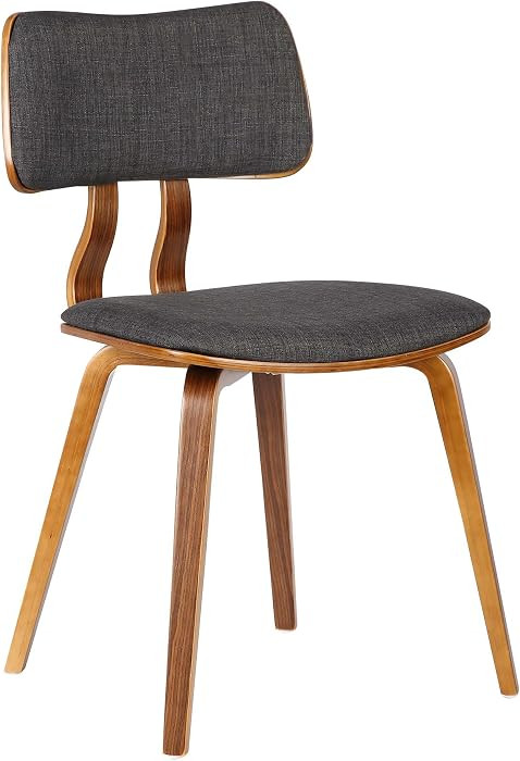 Armen Living Jaguar Dining Chair in Charcoal Fabric and Walnut Wood Finish,Charcoal/Walnut Finish... | Amazon (US)