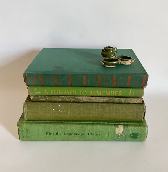 Collection of Vintage and Antique Green Books Set of 5 Lot 2 | Etsy | Etsy (US)