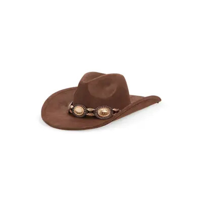 Tasha Western Cowboy Hat with Concho Leather Band in Chocolate Brown at Nordstrom | Nordstrom