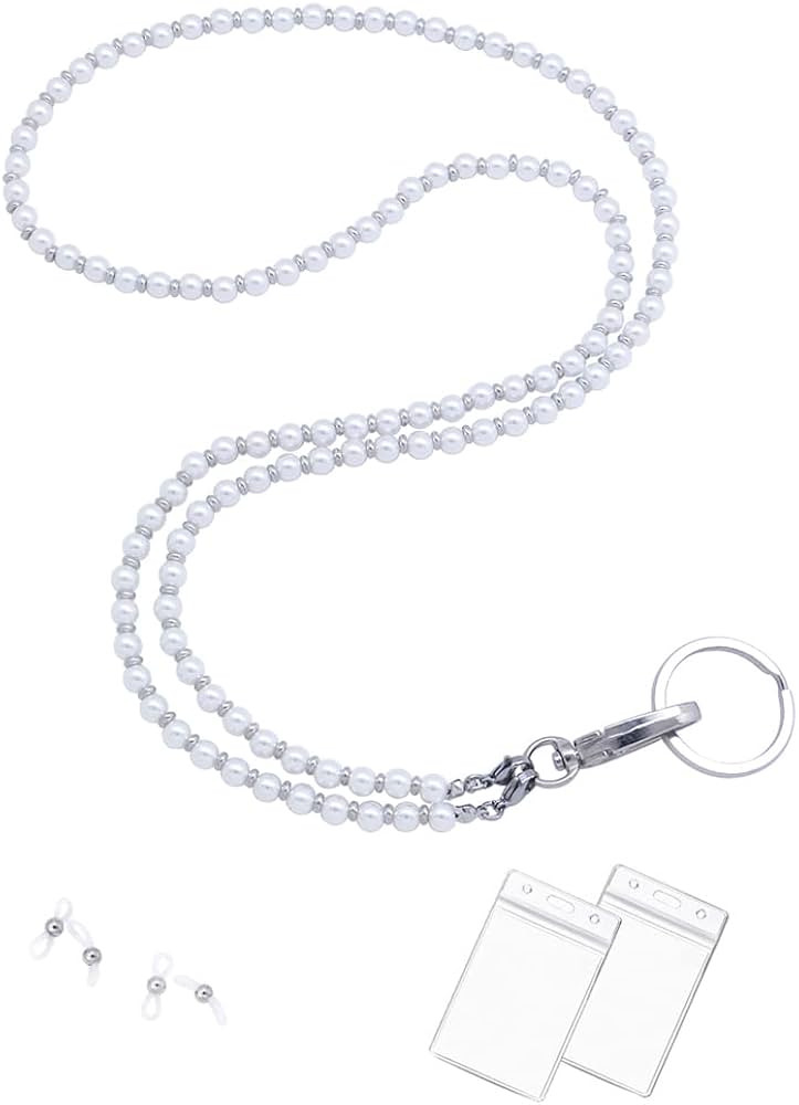C&L Accessories Lanyard for Women, Beaded Lanyards for ID Badges Holder Teacher Lanyard Holder Ke... | Amazon (US)