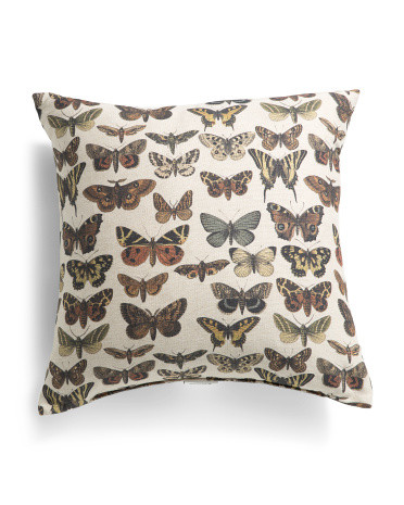 Made In Usa 22x22 Volara Butterfly Print Luxury Feather Fill Pillow | TJ Maxx
