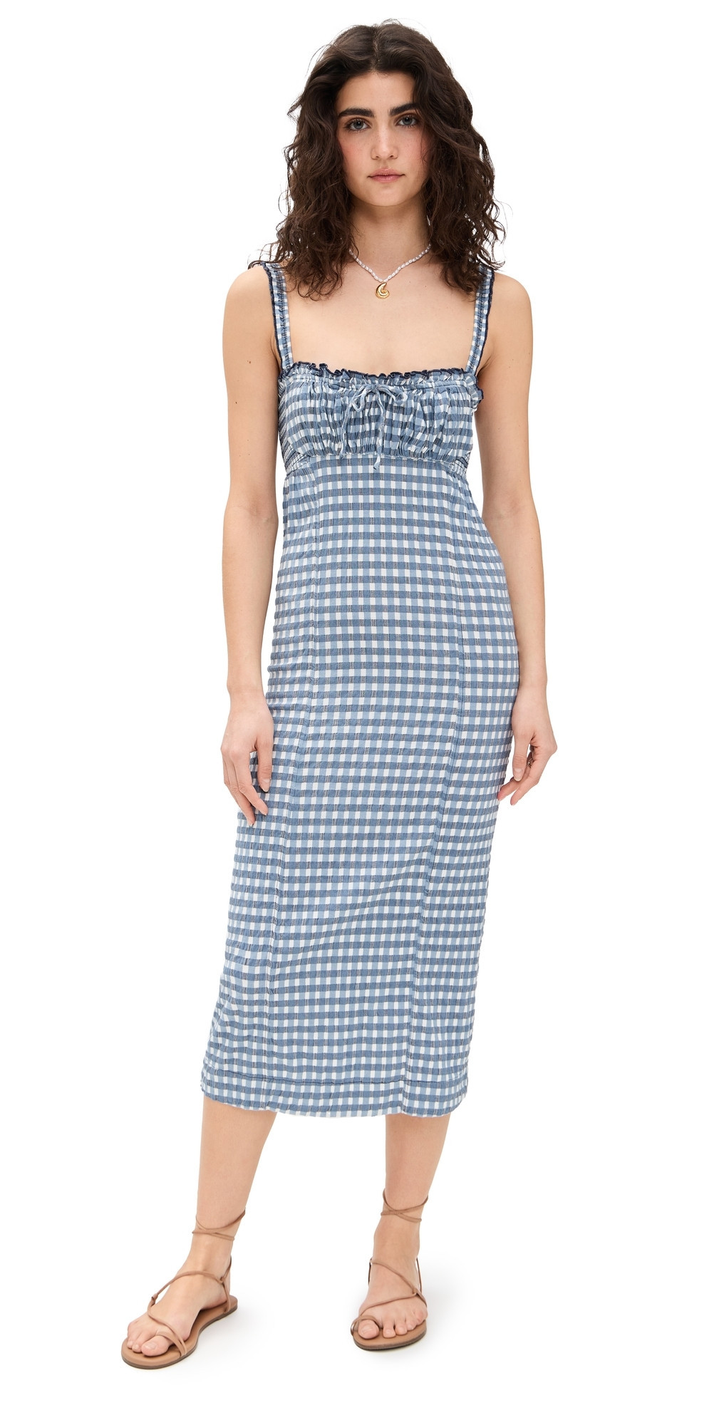Free People Lucinda Midi Dress Indigo Combo S | Shopbop