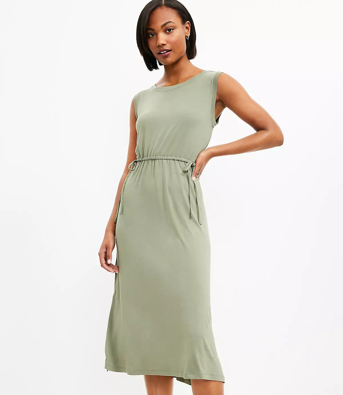 Petite Side Tie Midi Dress | LOFT | LOFT
