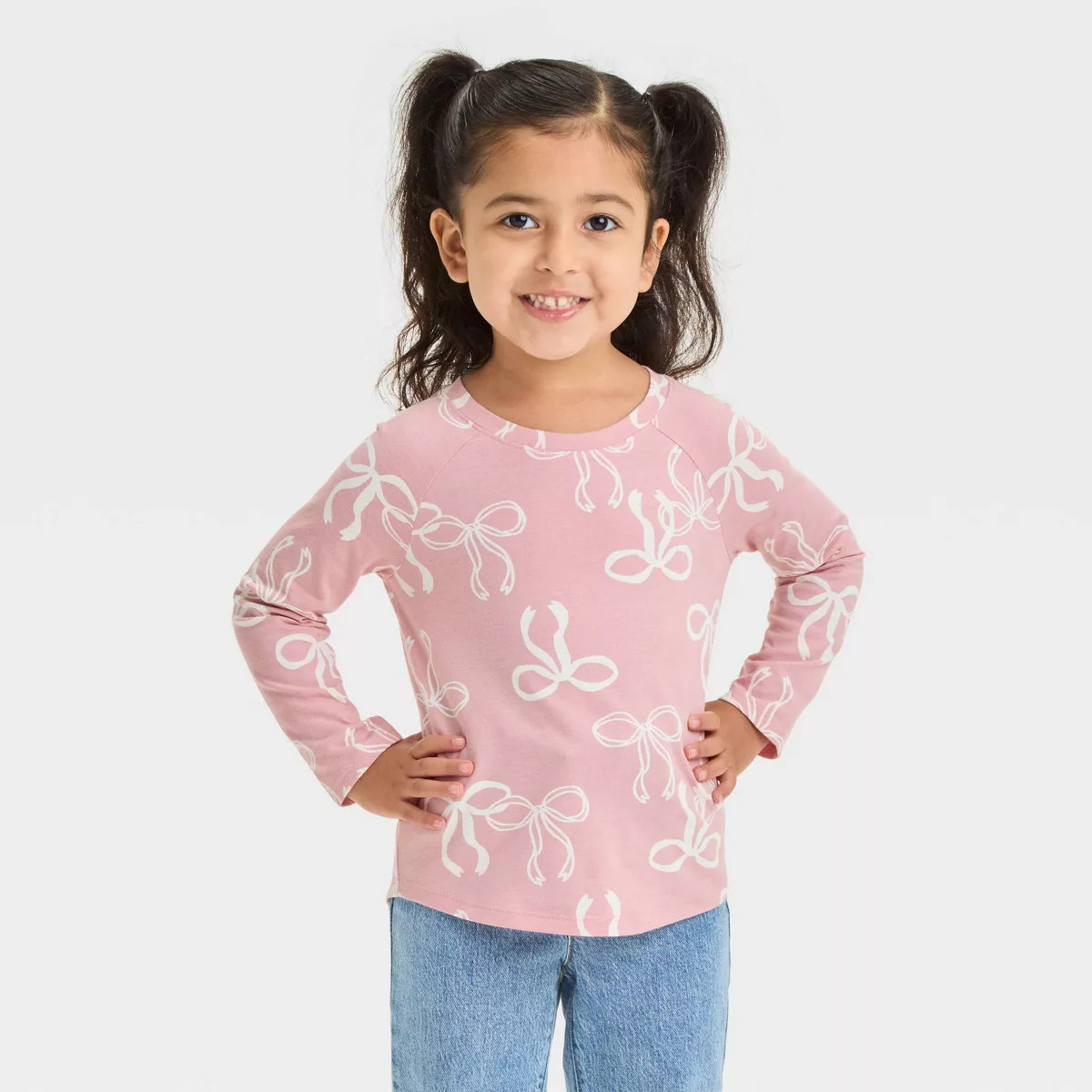 Toddler Girls' Long Sleeve Printed T-Shirt - Cat & Jack™ | Target