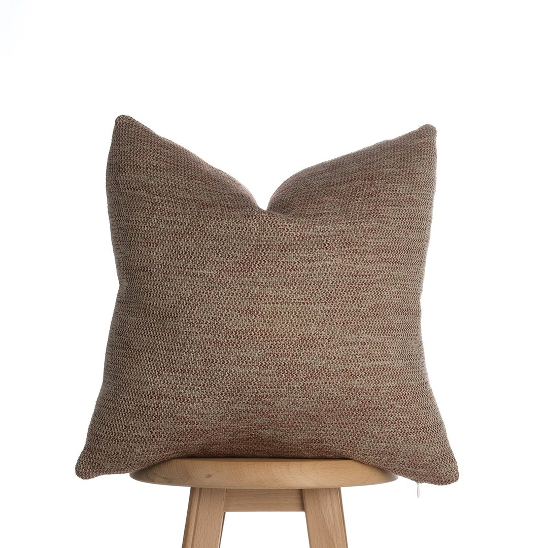 Linen Pillowbrown Throw Cushion Brown Textured Cushion - Etsy | Etsy (US)