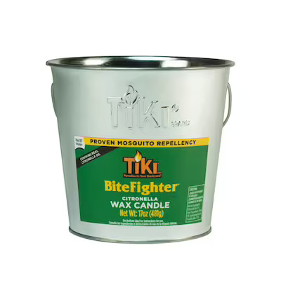 TIKI TIKI Brand BiteFighter 1-Wick Silver Tabletop Citronella Candle | Lowe's