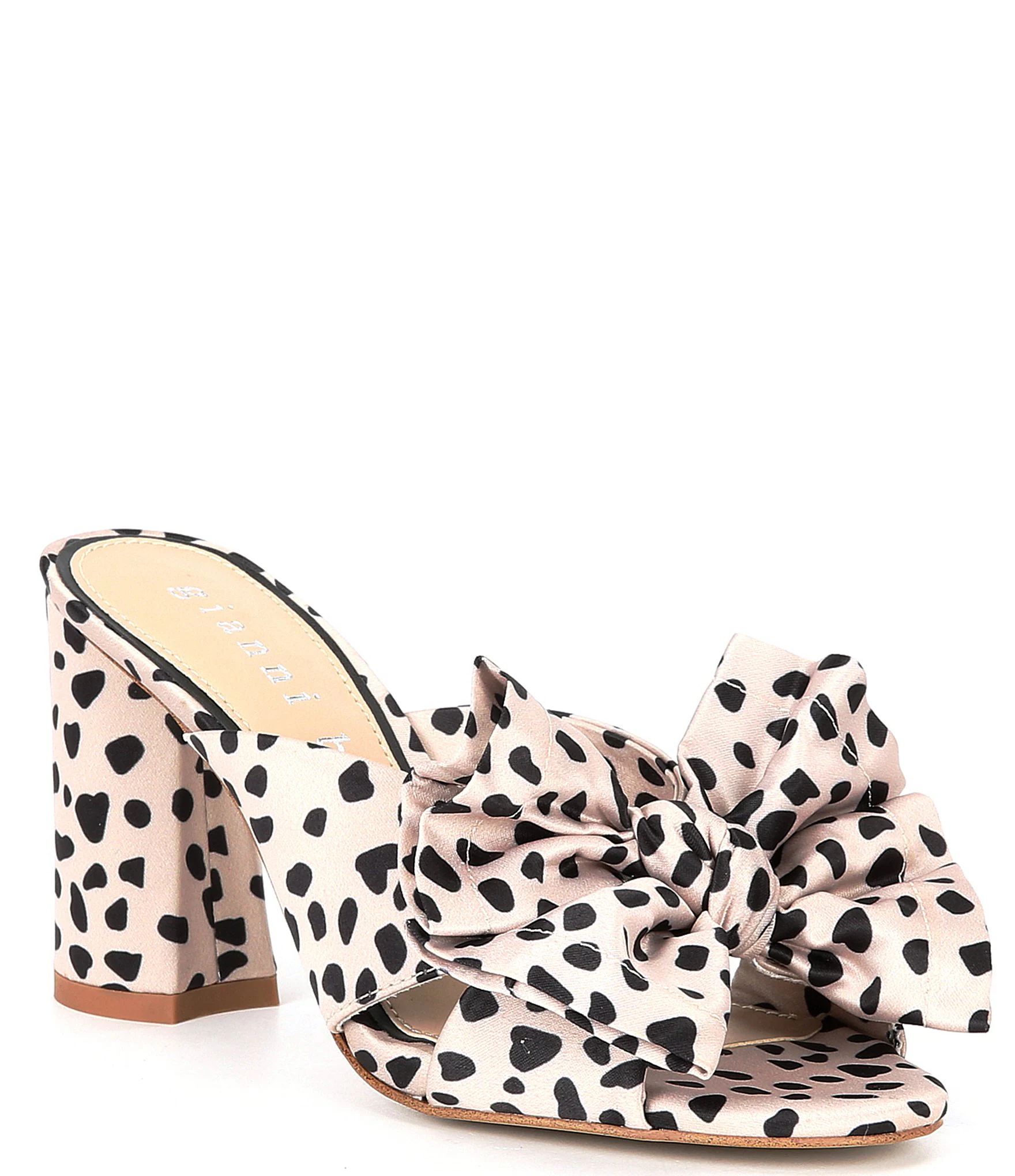 Keily Cheetah Print Bow Detail Block Heel Slides | Dillards