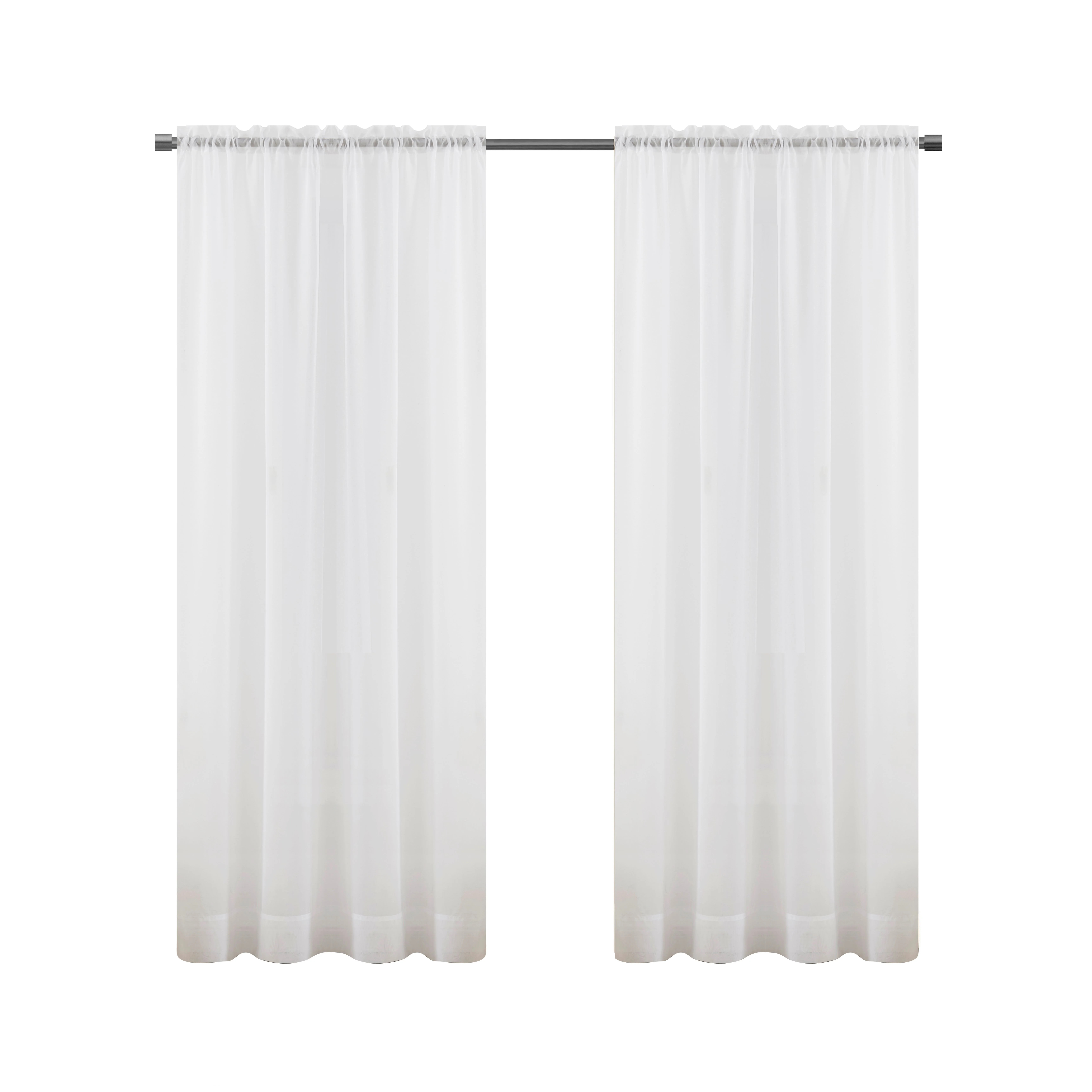 Mainstays Sheer Voile Single Curtain Panel 59"x84" White | Walmart (US)