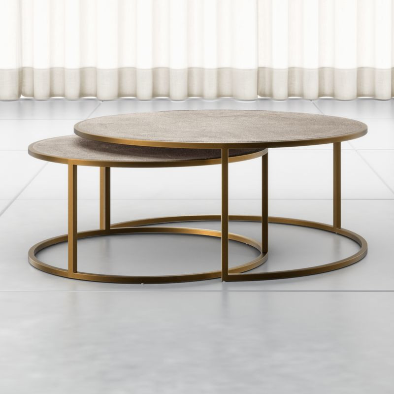 Keya Antique Brass Nesting Coffee Tables + Reviews | Crate & Barrel | Crate & Barrel