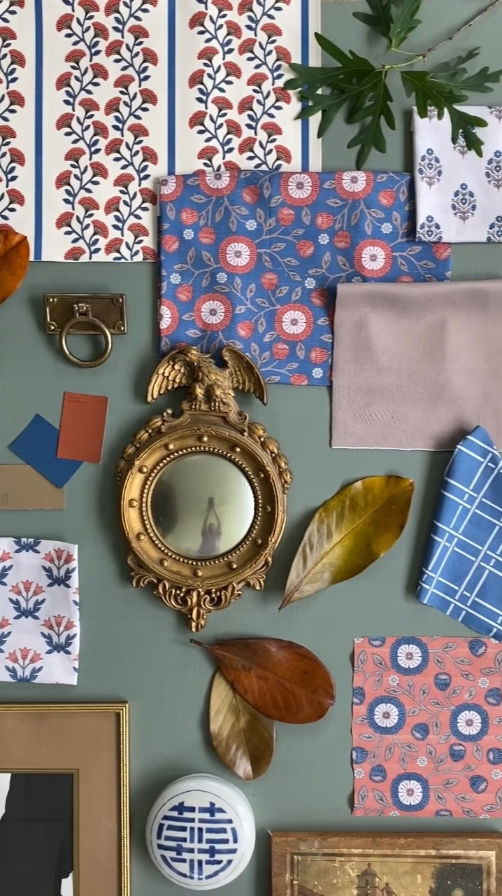 Fall colors, interior design board, living room decor, federal mirror, wallpaper, fabric

#LTKVideo #LTKSeasonal #LTKHome