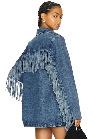Show Me Your Mumu Sierra Fringe Jacket in Blue. - size L | Revolve Clothing (Global)