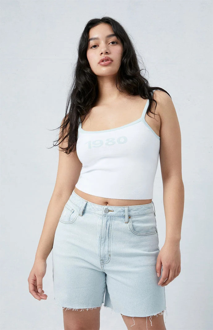 Women's Stretch Light Indigo Curve Denim Dad Shorts - Size 24 | PacSun