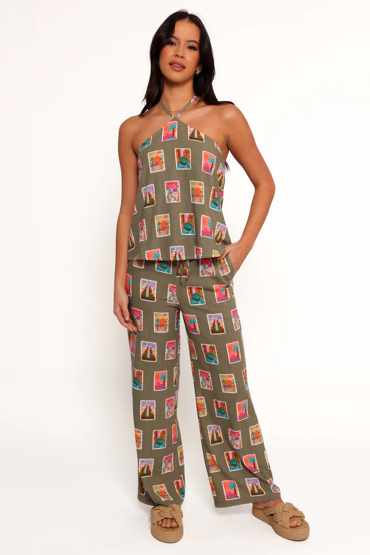 Henri Halter Top - Olive Print | Petal & Pup (US)