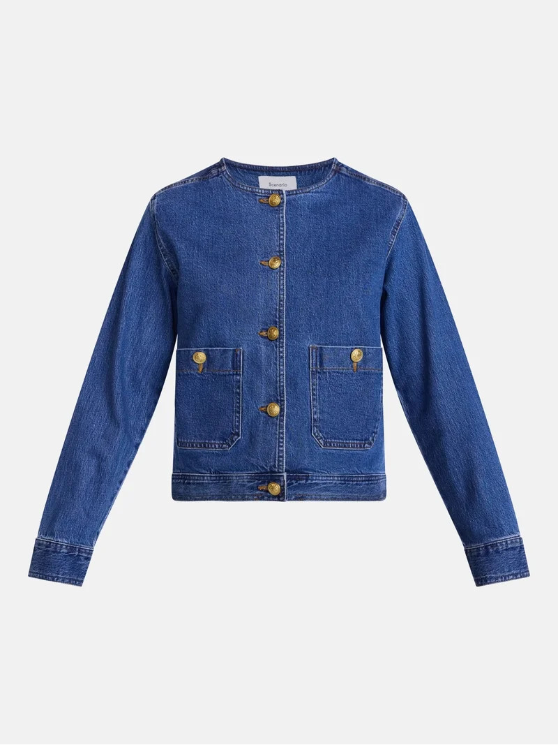 Scenario Women's and Women's Plus Denim Jacket, Sizes XS-4X | Walmart (US)