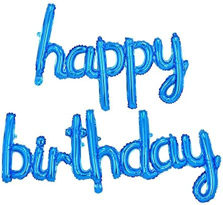 Happy Birthday Balloons Blue 16 Inch Happy Birthday Banner Mylar Foil Letters Balloons for Kids Adul | Amazon (US)