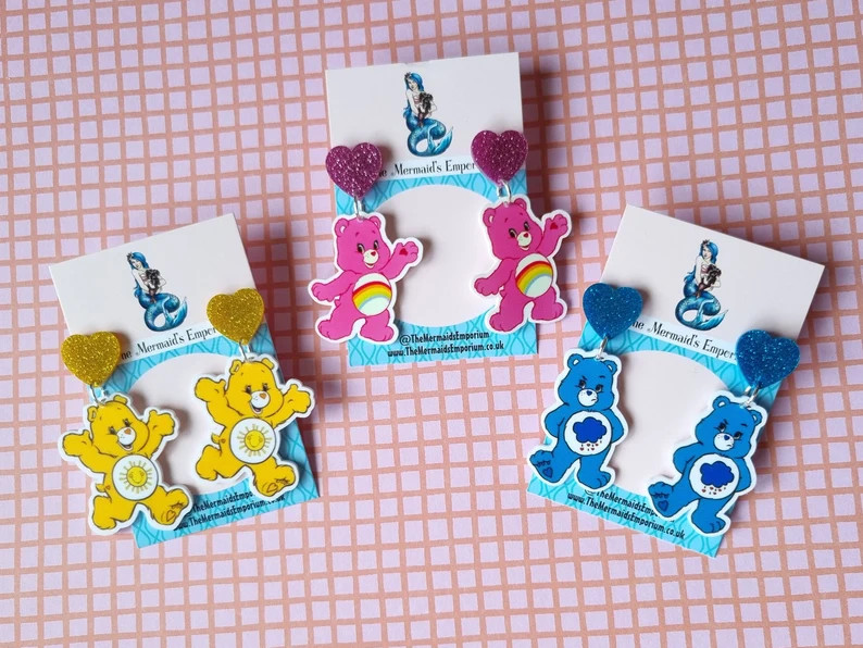 Carebear Stud Earrings - Variations Available - Etsy | Etsy (US)