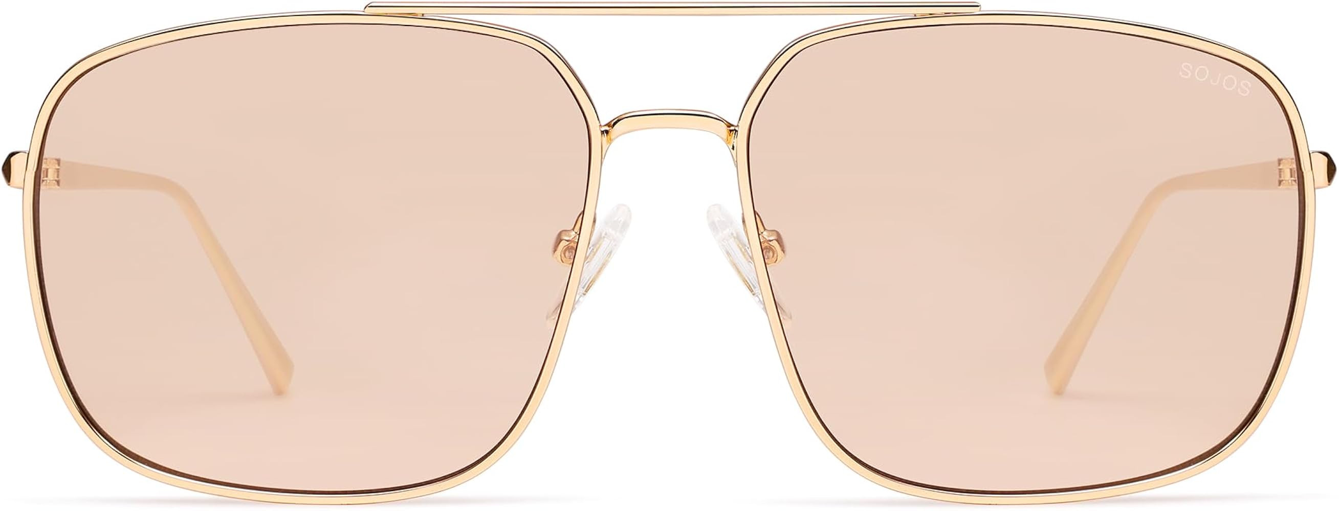 SOJOS Retro Square Aviator Sunglasses Womens Mens Aesthetic Y2k Light Lens Shades SJ1176 | Amazon (US)