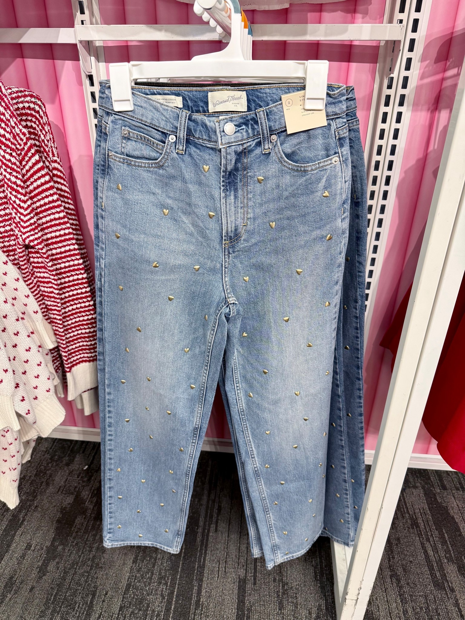 Women's Valentine's Day Highest-Rise Vintage Straight Embellished Jeans - Universal Thread brand from Target. Love the heart embellishments. 




#LTKFindsUnder50
Valentines outfit women 

#LTKSeasonal #LTKValentine