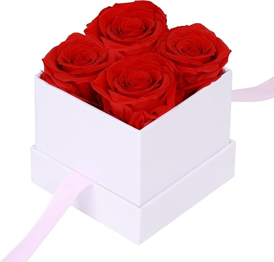 ANLUNOB Birthday Gifts for Women Preserved Rose in a Box, 100% Real Rose Flowers Gift Eternal Flo... | Amazon (US)