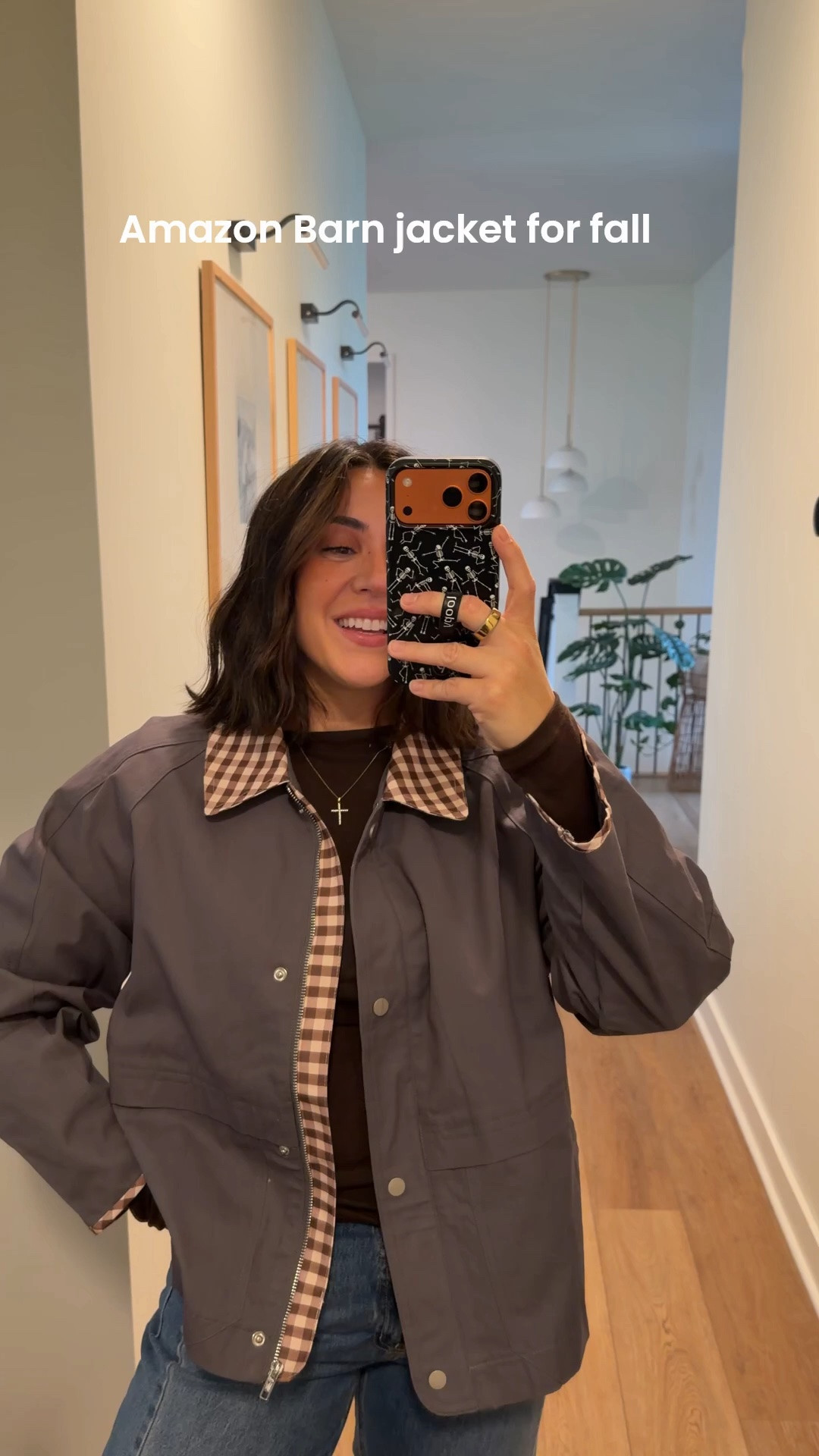Amazon barn jacket! I wear a size large! Size up if in between. Fall outfit.