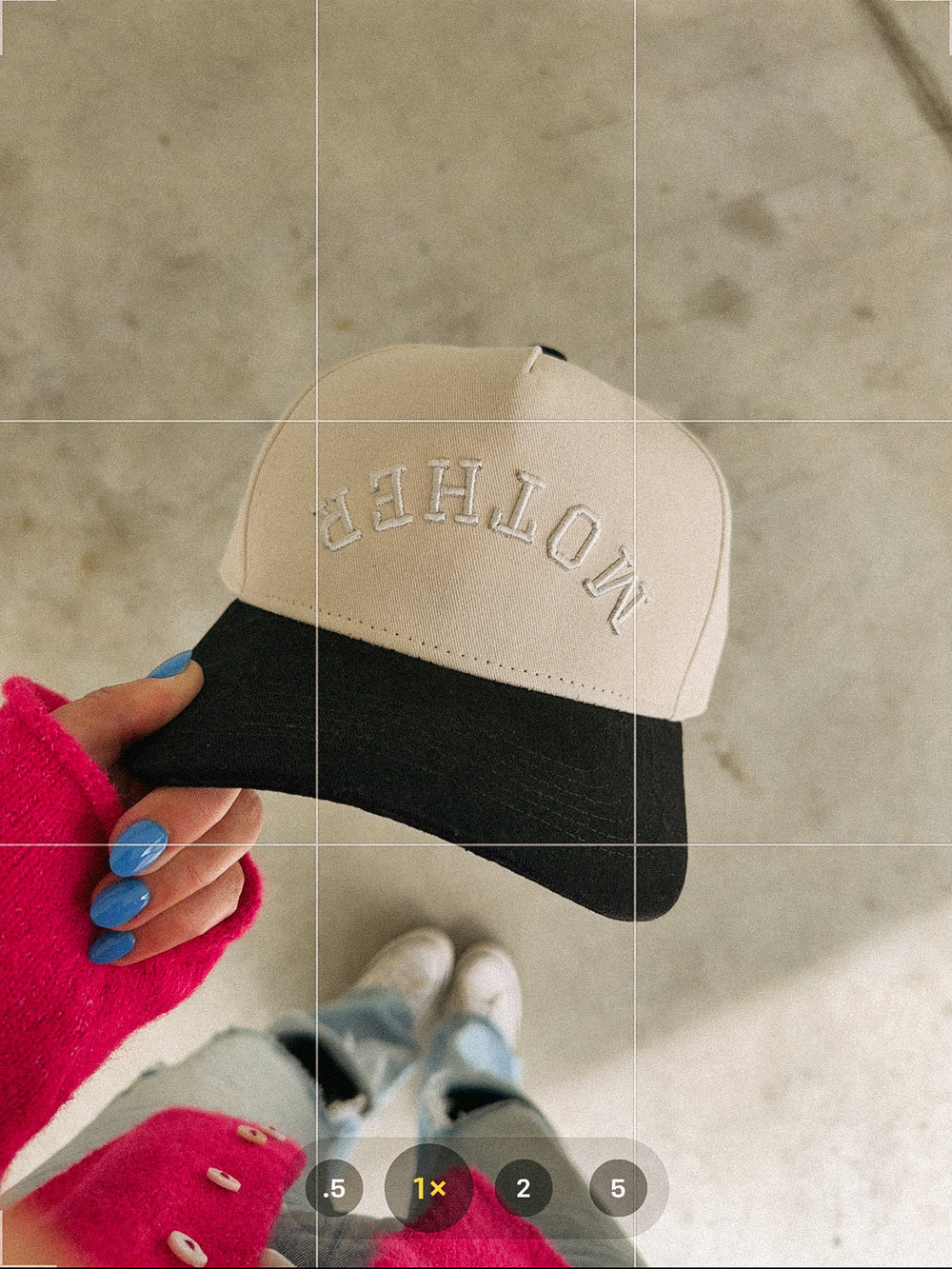 ETTA OG | upside down mother trucker hat - cream/black | Etta & East