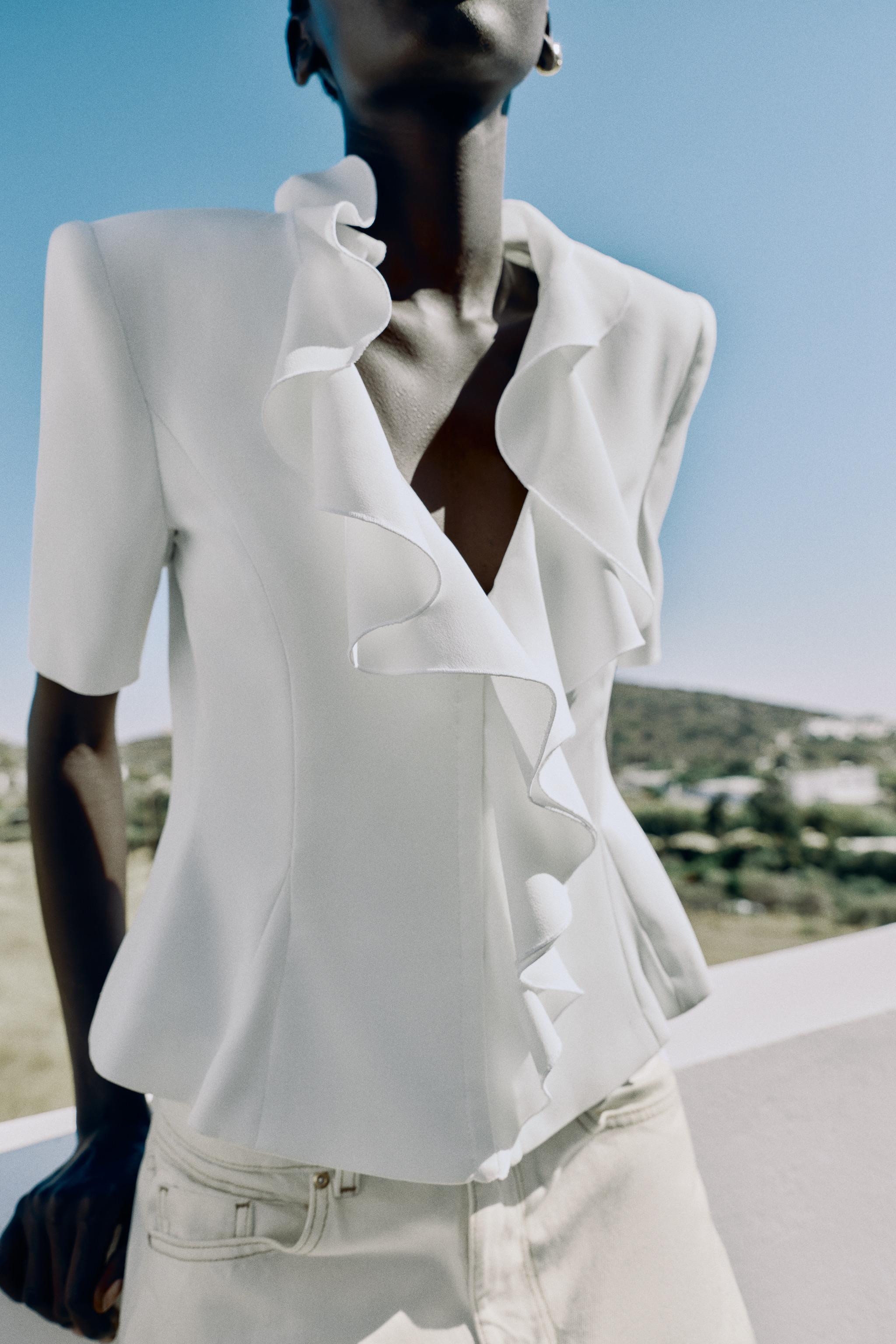 SHORT SLEEVE BLAZER WITH RUFFLES | Zara UK