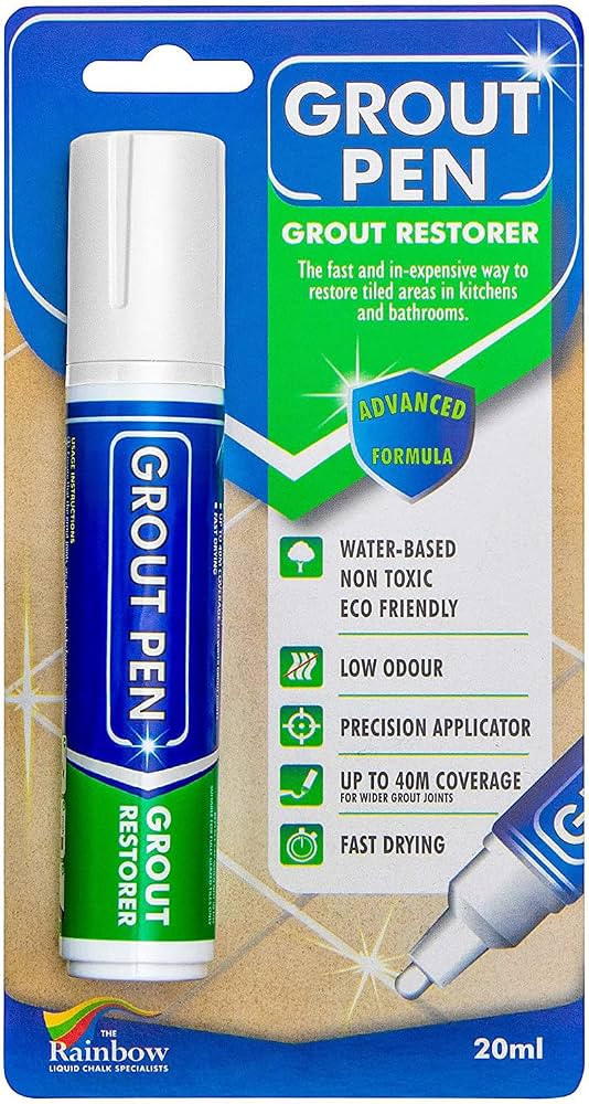 Grout Pen White Tile Paint Marker: Waterproof Grout Colorant and Sealer Pen - White, Wide 15mm Ti... | Amazon (CA)