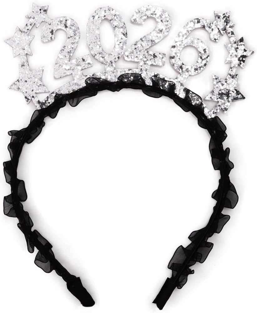 Needzo 2026 Happy New Year Headband, Glitter Headwear Party Decorations, One Size Fits Most | Amazon (US)