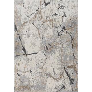 Keelie Gray Marbled 7 ft. x 10 ft. Indoor Area Rug | The Home Depot