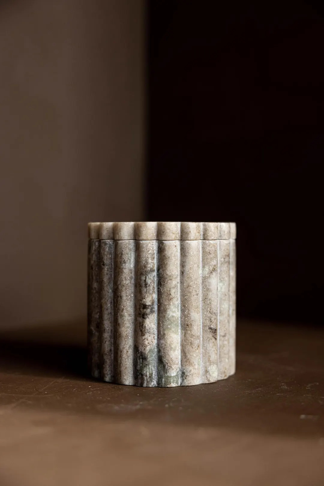 Beige Marble Fluted Jar - Etsy | Etsy (US)