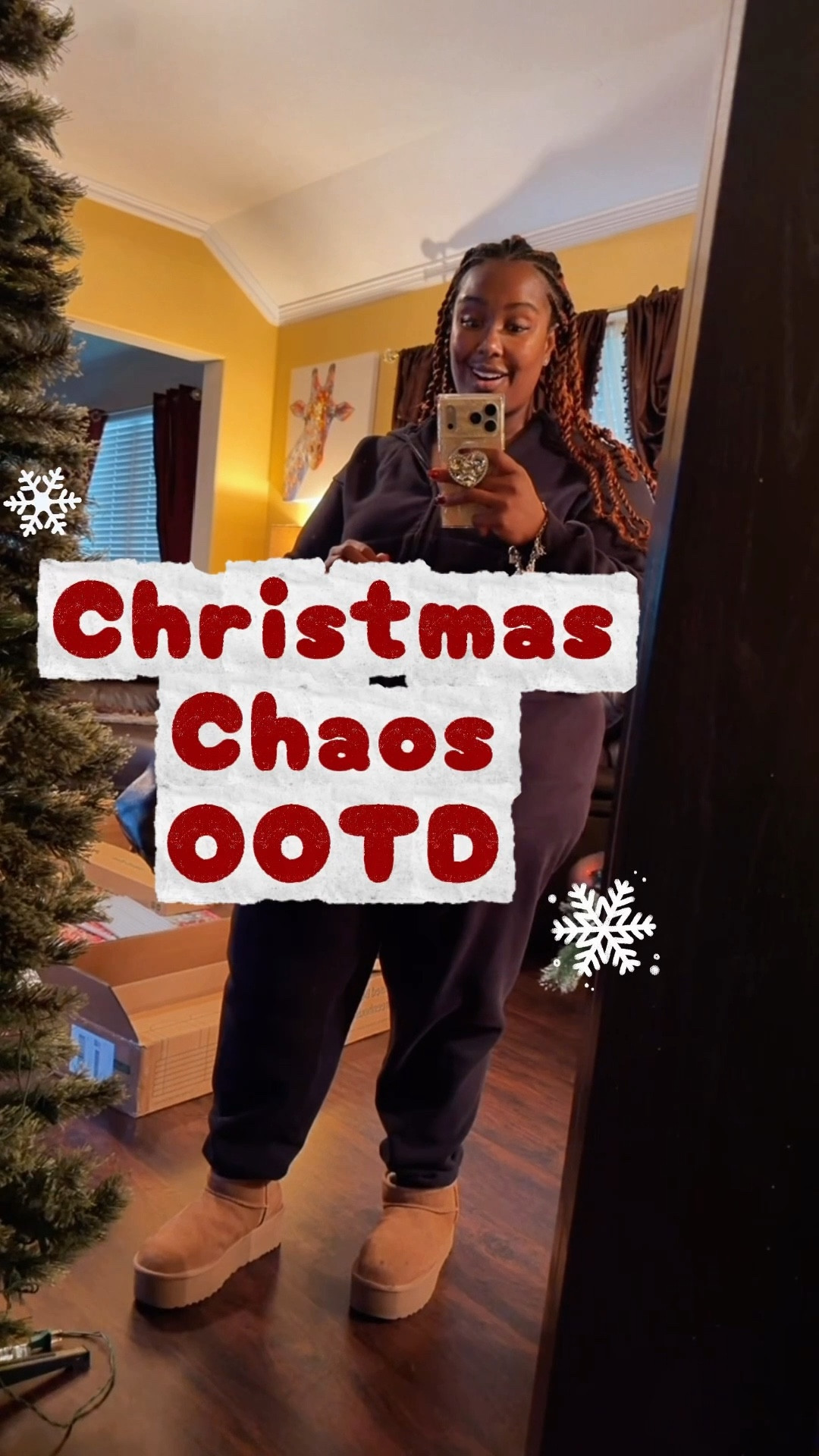 Putting up the Christmas tree and the 
plant frost covers because Houston said surprise freeze tonight 🥶🌱

So my living room looks like holiday décor met garden prep… and chaos won.

⭐️ OOTD: SKIMS set (soft, stretchy, errand-approved)
⭐️ Shoes: UGG platform boots for running in and out the house, car, stores, backyard… repeat

This is real-life family content: errands, freeze prep, and still trying to look cute while doing it 😂

👉 shop my exact errand-day fit on LTK

#LTKootd #LTKmomlife #LTKdayinmylife