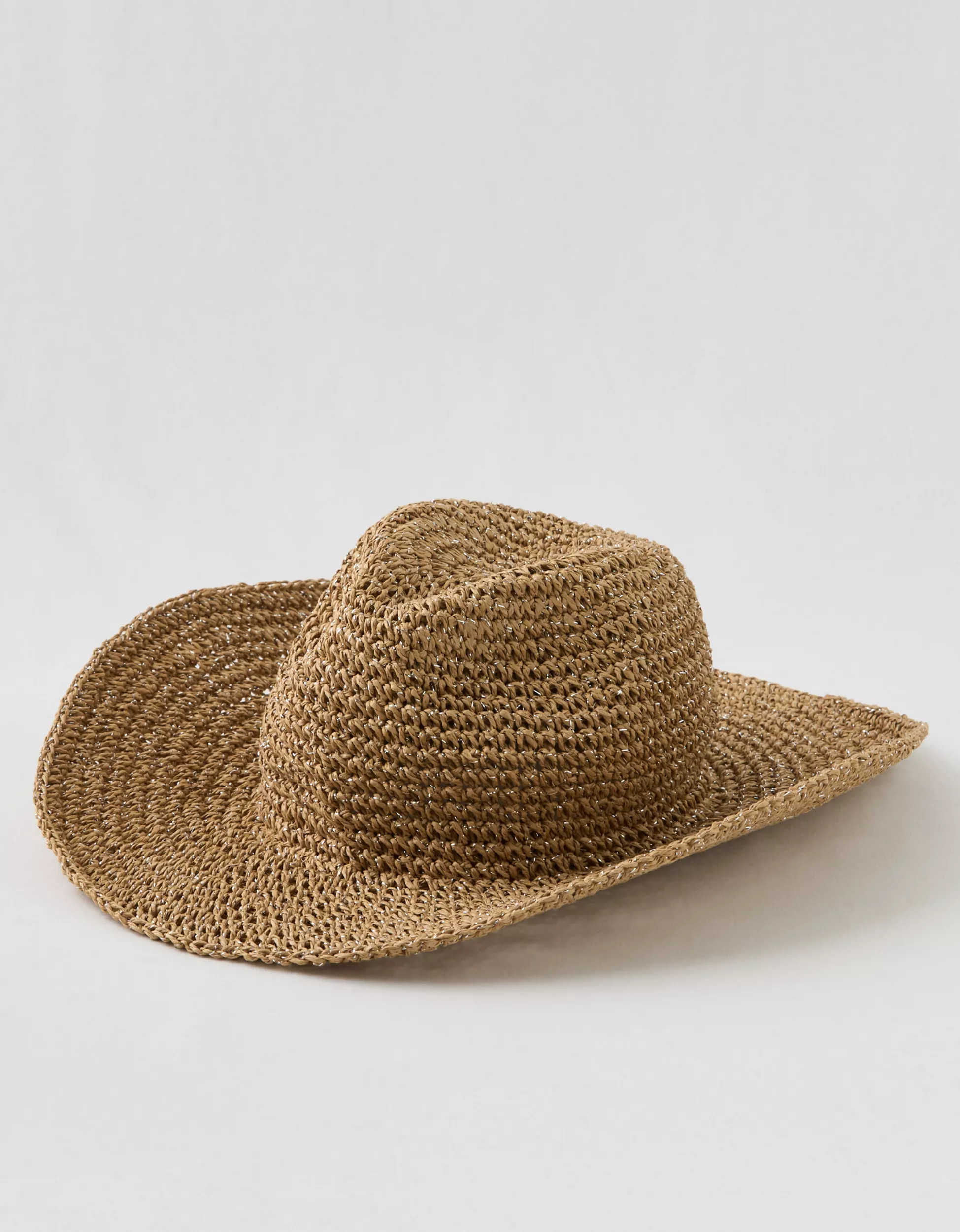 Aerie Shimmer Straw Cowboy Hat | Aerie