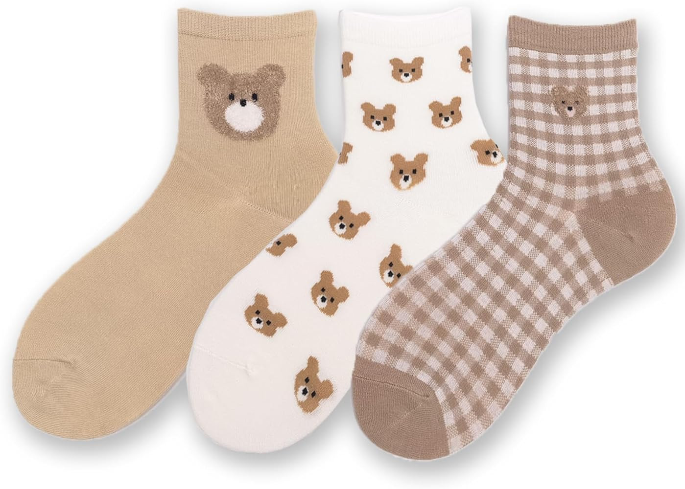 Calcetines para mujer, lindos osos, gatos, florales, suaves, elegantes, regalos para mujeres, 3 p... | Amazon (US)
